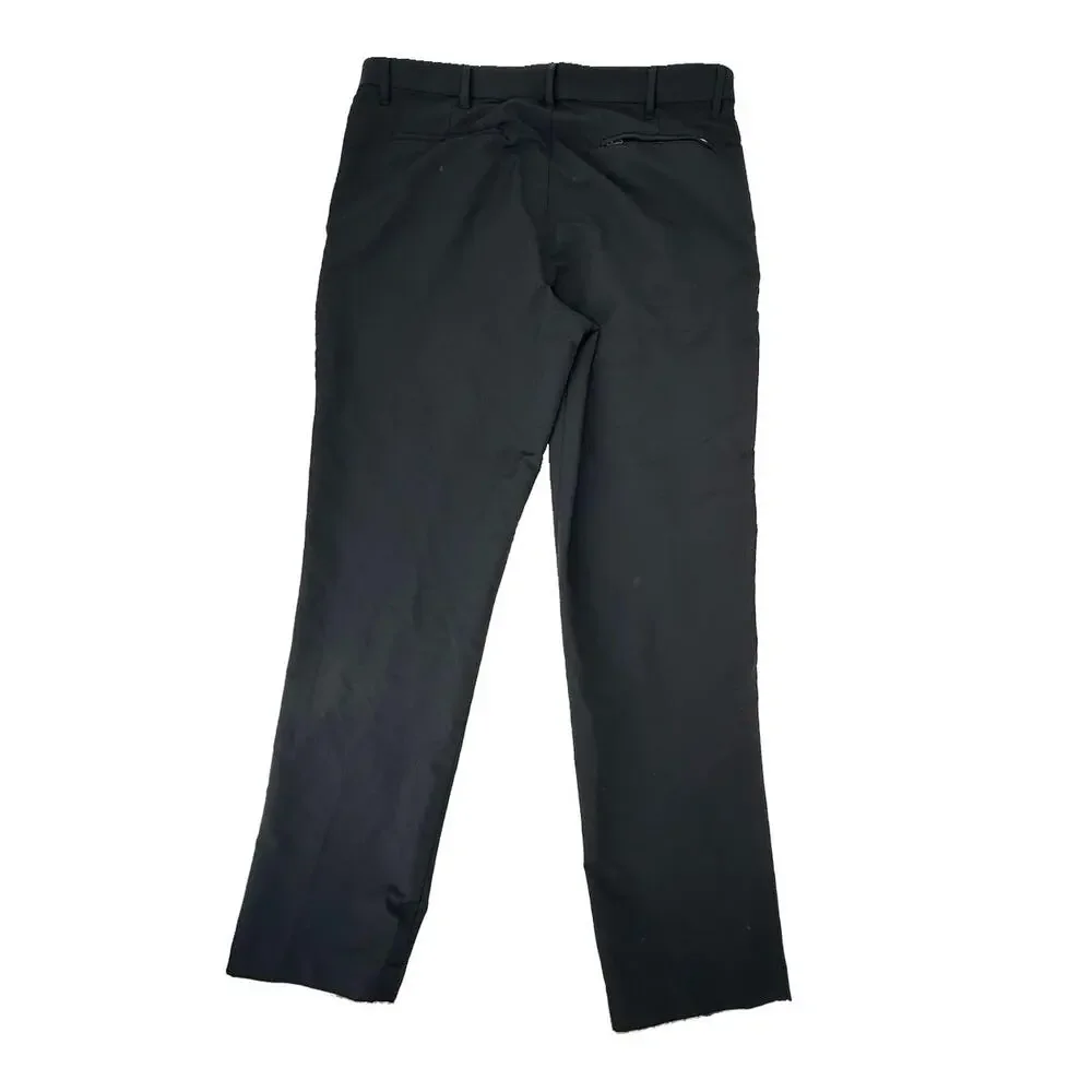 Banana Republic Side 36 Men Black Dress Pants Straight Leg 29” In Stretchy 6-3